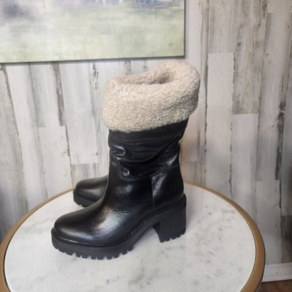 Marc Fisher LTD WILLOE LUGSOLE BOOTIE Black Leather - Picture 4 of 6